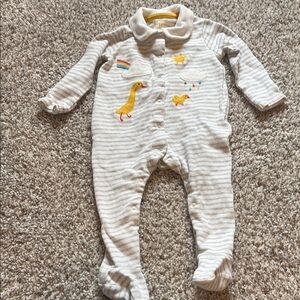 Frugi Striped Gray Onesie 6-12M